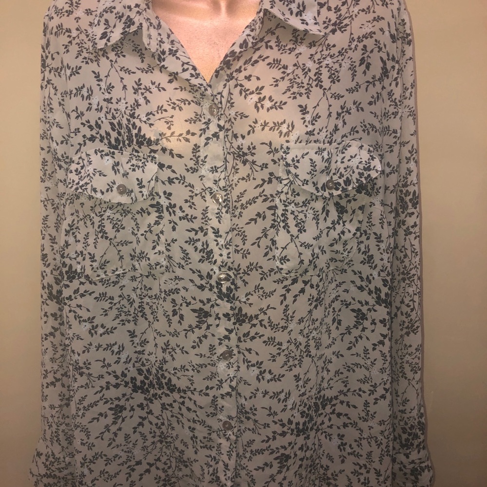 Evan picone snakeskin button dress blouse size 1X